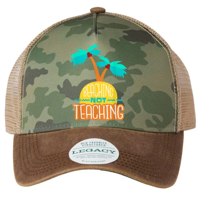 Beaching Not Teaching Teacher Funny Summer Vacation Legacy Tie Dye Trucker Hat