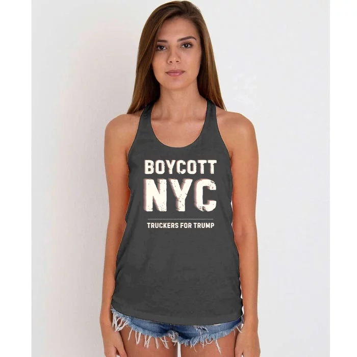 Boycott Nyc Truckers For Trump Women's Knotted Racerback Tank