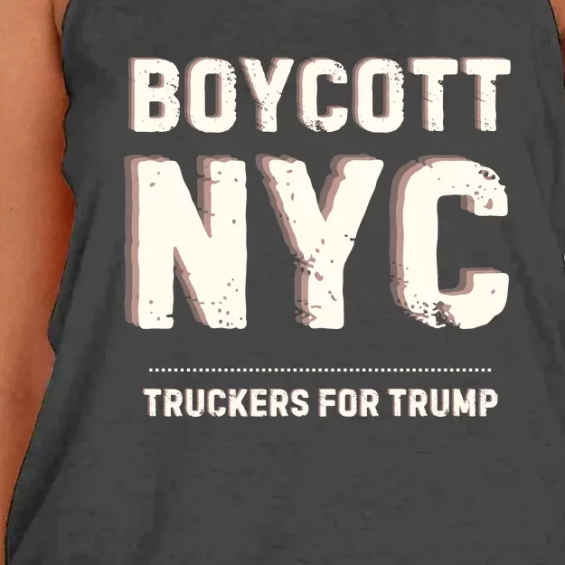 Boycott Nyc Truckers For Trump Women's Knotted Racerback Tank