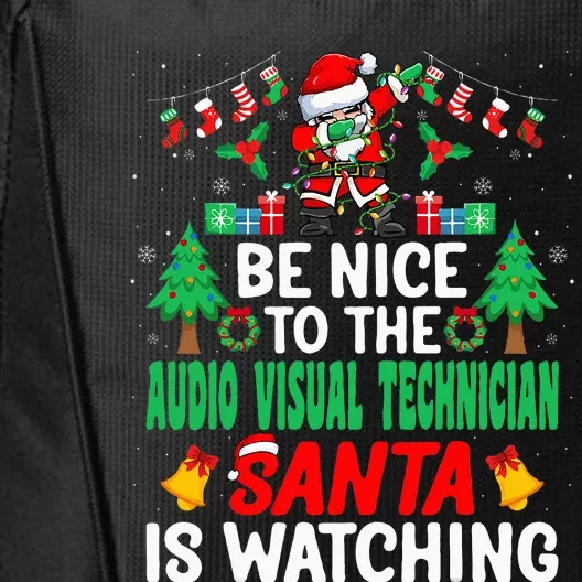 Be Nice to the Audio Visual Technician Santa Christmas City Backpack