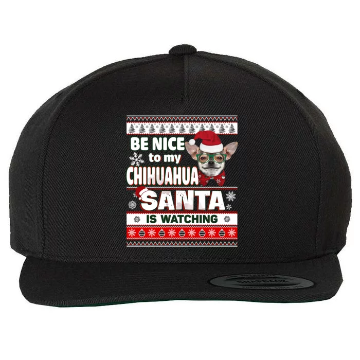 Be Nice To Me I Know Santa Chihuahua Dog Funny Christmas Gift Wool Snapback Cap