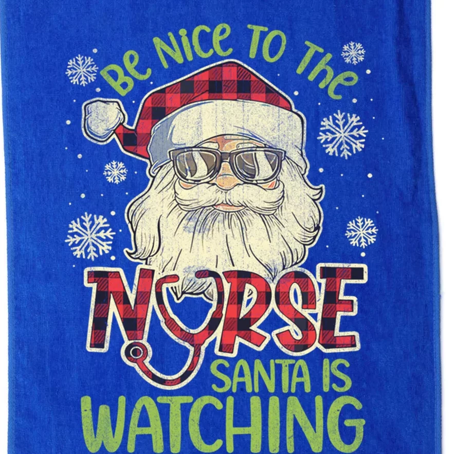 Be Nice To The Nurse Santa Is Watching Funny Xmas Gift Platinum Collection Golf Towel