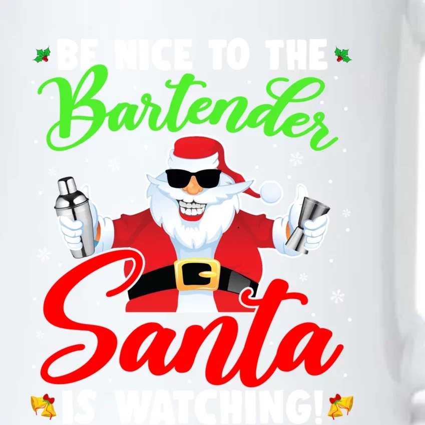 Be Nice To The Bartender Santa Is Watching Xmas Bartender Gift Black Color Changing Mug