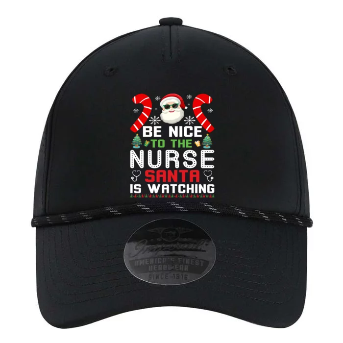 Be Nice To The Nurse Santa Is Watching Funny Christmas Nurse Gift Performance The Dyno Cap