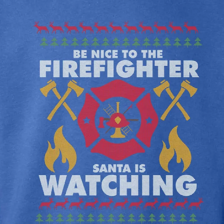 Be Nice To The Firefighter Xmas Perfect For Christmas Gift Toddler Hoodie