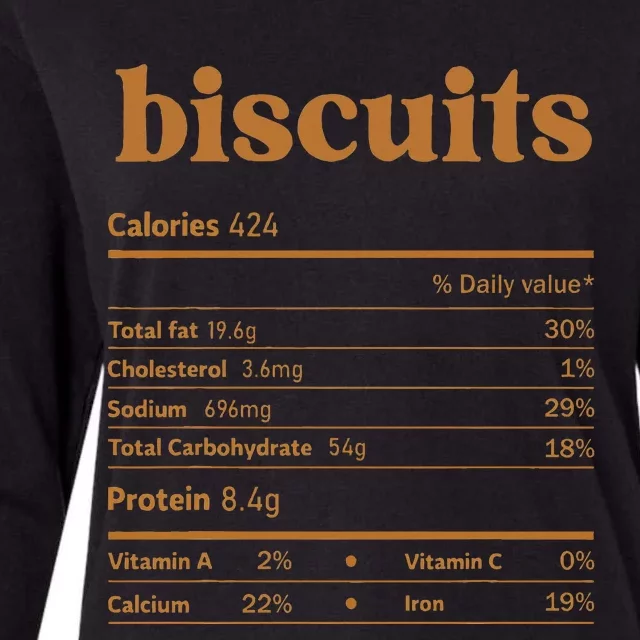 Biscuit Nutrition Thanksgiving Costume Food Facts Christmas Womens Cotton Relaxed Long Sleeve T-Shirt