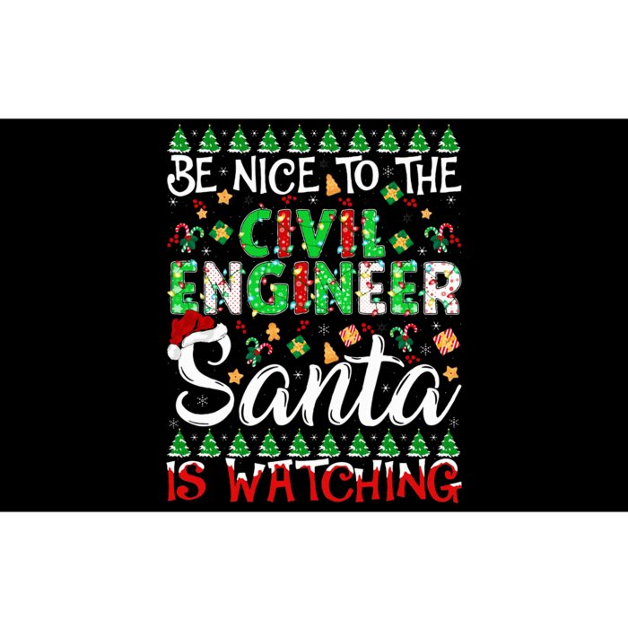 Be Nice To The Civil Engineer Santa Is Watching Christmas Bumper Sticker