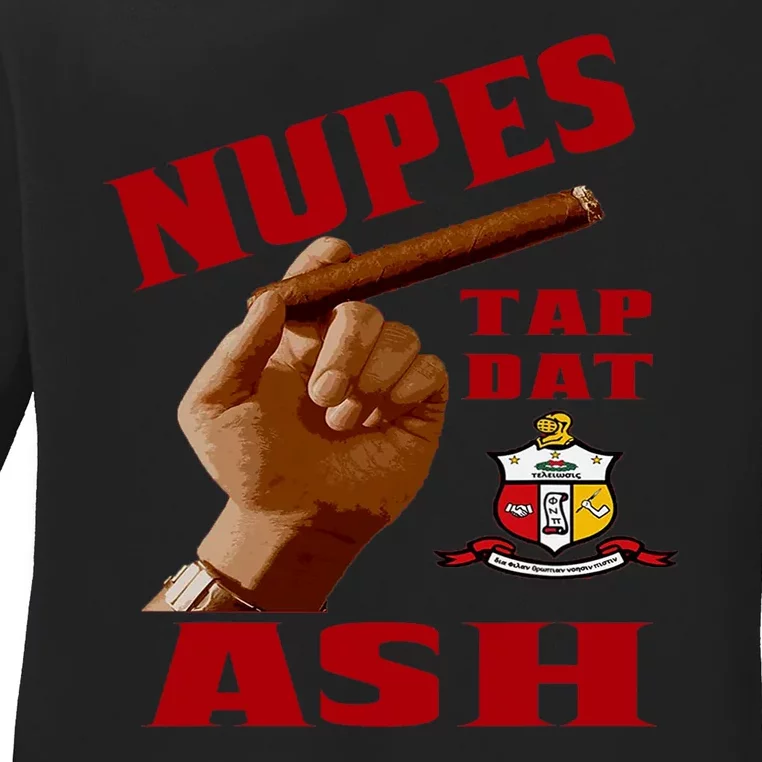 Black Nupes Tap Dat Ash Cigar Ladies Long Sleeve Shirt