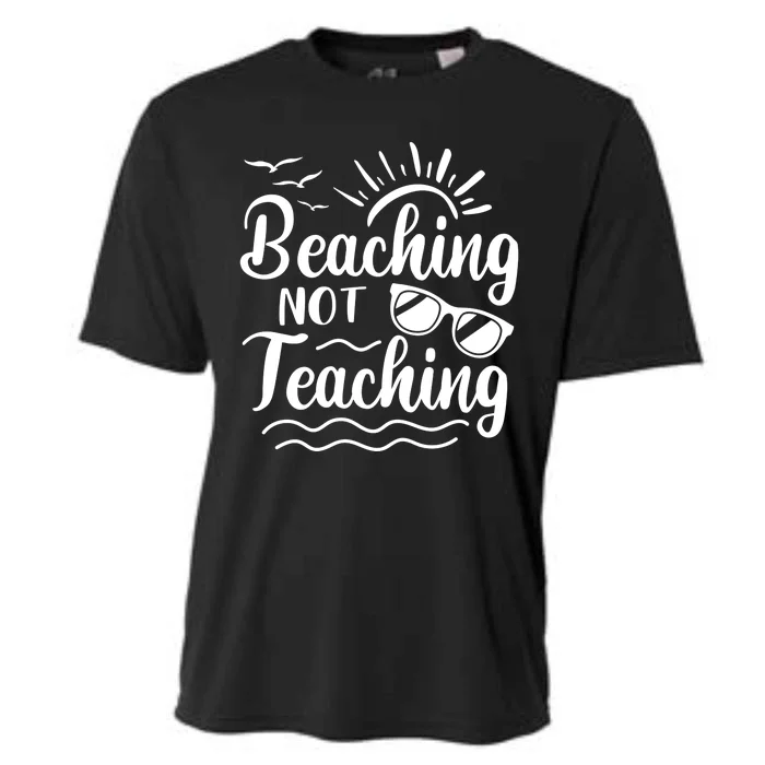 Beaching Not Teaching Summer Break Teacher Cooling Performance Crew T-Shirt