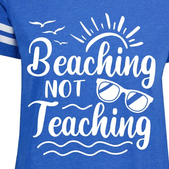 Beaching Not Teaching Summer Break Teacher Enza Ladies Jersey Football T-Shirt