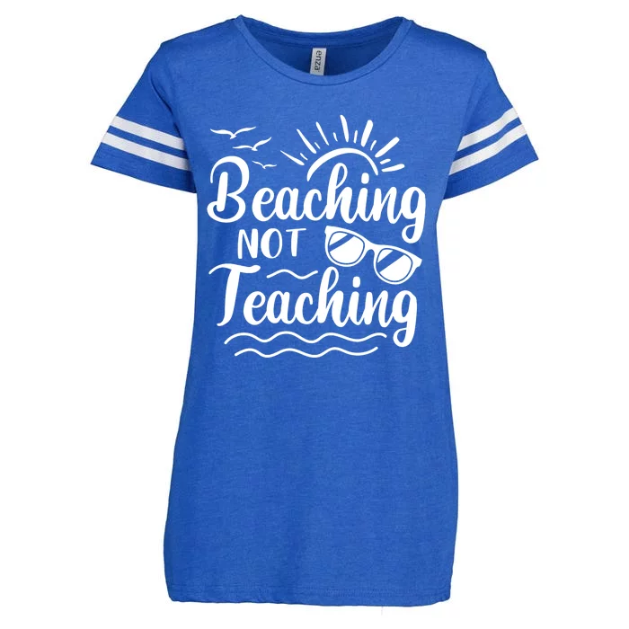 Beaching Not Teaching Summer Break Teacher Enza Ladies Jersey Football T-Shirt