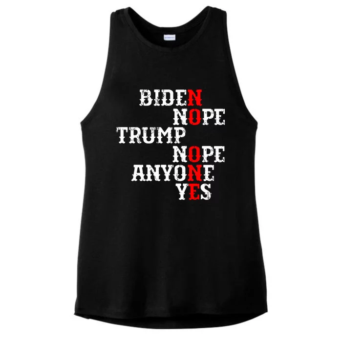 Biden Nope Trump Nope Anyone Yes No One Ladies Tri-Blend Wicking Tank