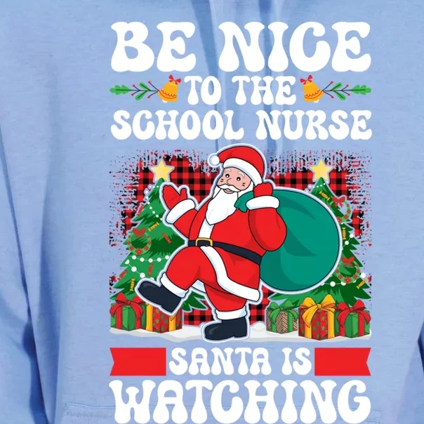 Be Nice To The School Nurse Santa Is Watching Christmas Xmas Cute Gift Unisex Surf Hoodie