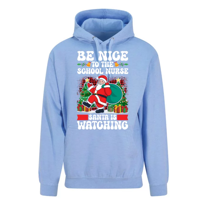 Be Nice To The School Nurse Santa Is Watching Christmas Xmas Cute Gift Unisex Surf Hoodie