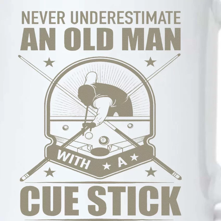 Billiard Never Underestimate An Old Man With A Cue Stick Black Color Changing Mug