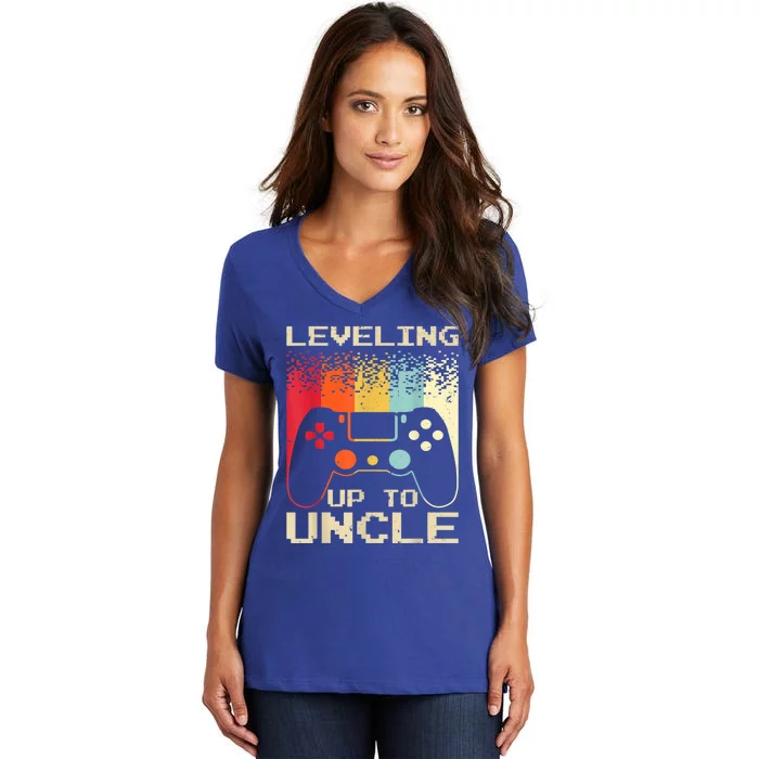 Best New Uncle For Boys Soon To Be Uncle Nephew Gamer Women's V-Neck T-Shirt