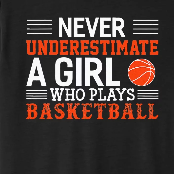 Basketball Never Underestimate A Girl Who Plays Basketball ChromaSoft Performance T-Shirt