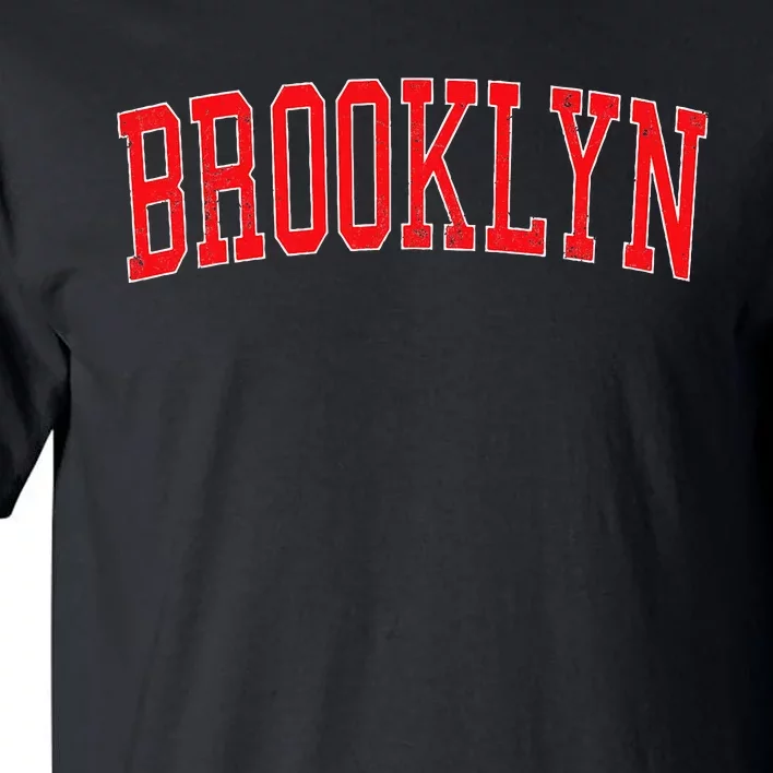 Brooklyn Ny Varsity Style Red Text Tall T-Shirt