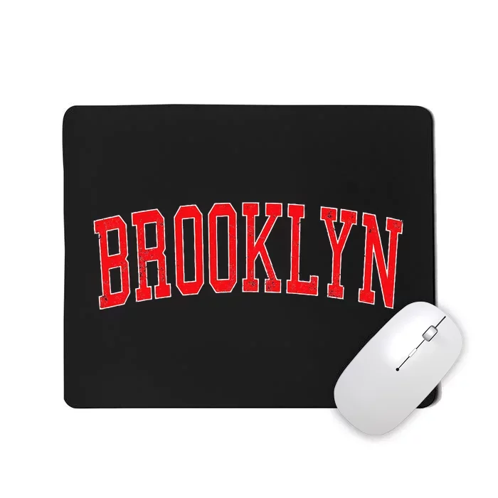 Brooklyn Ny Varsity Style Red Text Mousepad