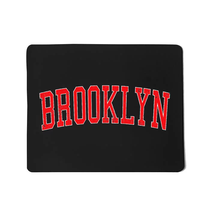 Brooklyn Ny Varsity Style Red Text Mousepad