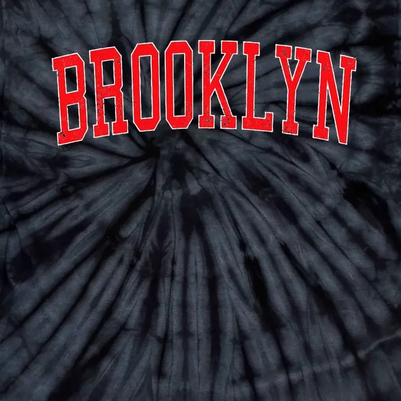 Brooklyn Ny Varsity Style Red Text Tie-Dye T-Shirt