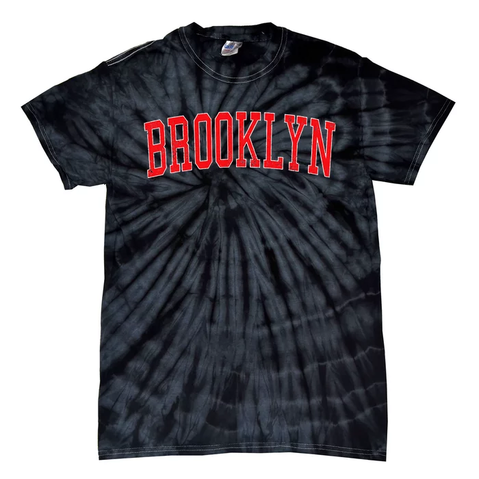 Brooklyn Ny Varsity Style Red Text Tie-Dye T-Shirt