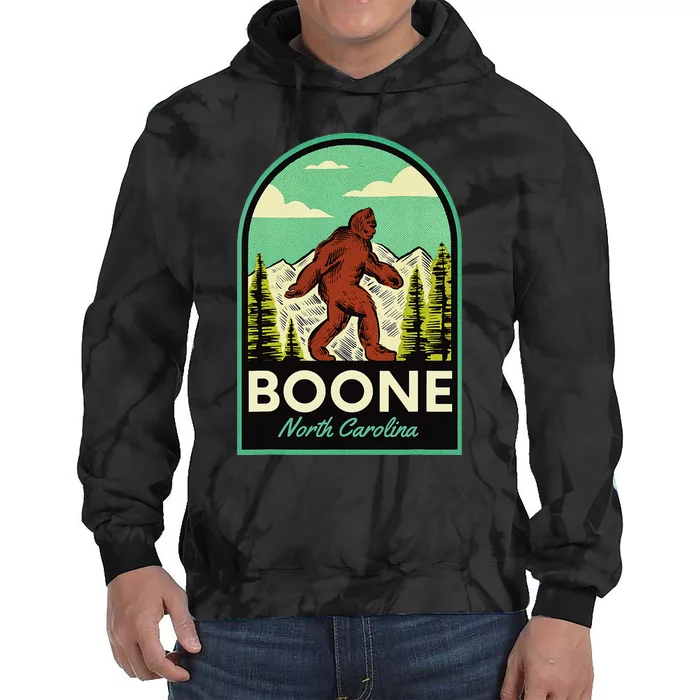 Boone Nc Vintage Bigfoot Travel Tie Dye Hoodie