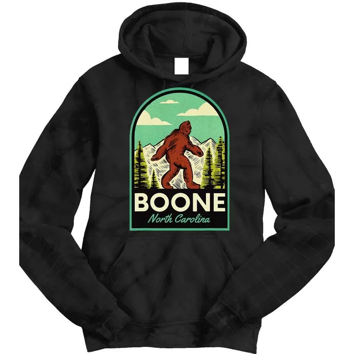 Boone Nc Vintage Bigfoot Travel Tie Dye Hoodie