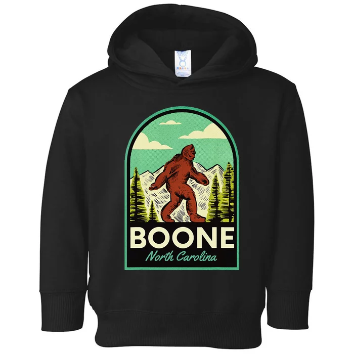 Boone Nc Vintage Bigfoot Travel Toddler Hoodie