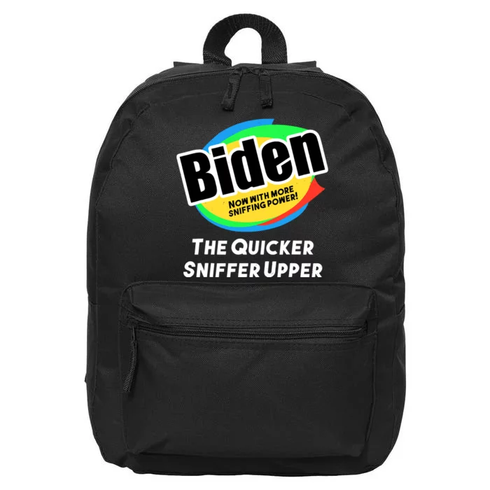 Biden Now With More Sniffing Power The Quicker Sniffer Upper 16 in Basic Backpack