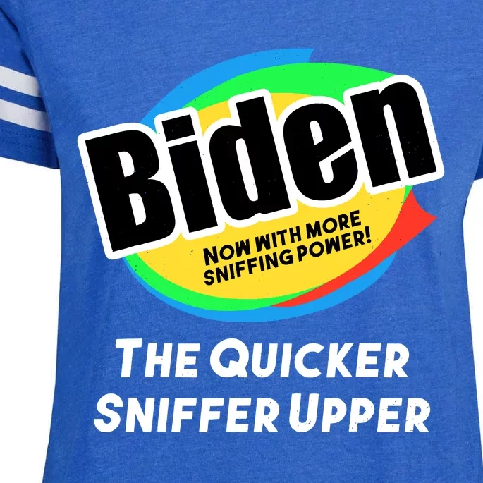 Biden Now With More Sniffing Power The Quicker Sniffer Upper Enza Ladies Jersey Football T-Shirt