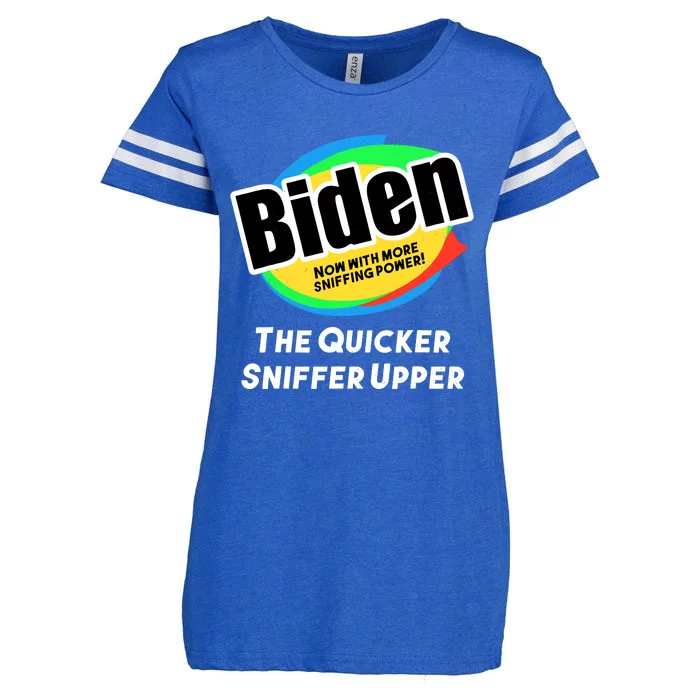 Biden Now With More Sniffing Power The Quicker Sniffer Upper Enza Ladies Jersey Football T-Shirt