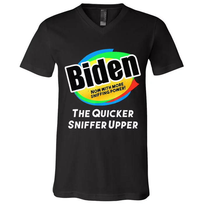 Biden Now With More Sniffing Power The Quicker V-Neck T-Shirt