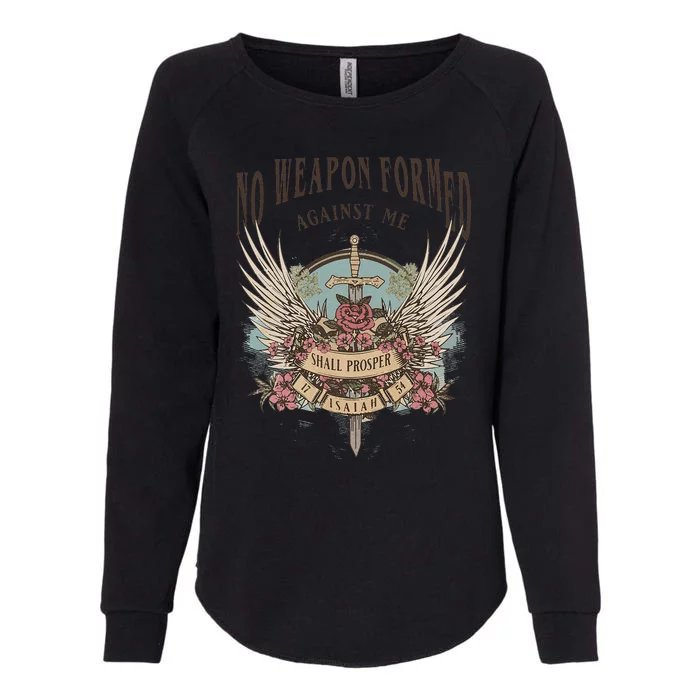 Boho No Weapon Formed Against Me Shall Prosper Christian Womens California Wash Sweatshirt