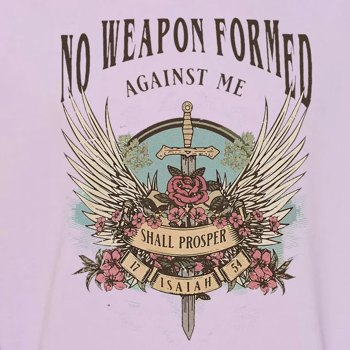 Boho No Weapon Formed Against Me Shall Prosper Christian Garment-Dyed Sweatshirt