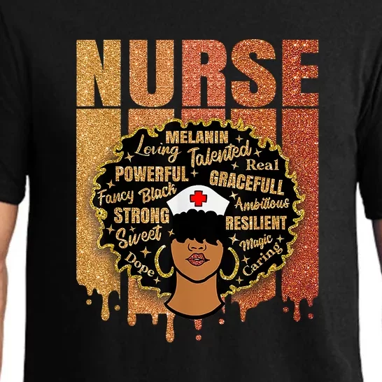 Black Nurse Woman Girl African Melanin Cute Nurse Juneteenth Gift African Pride Pajama Set