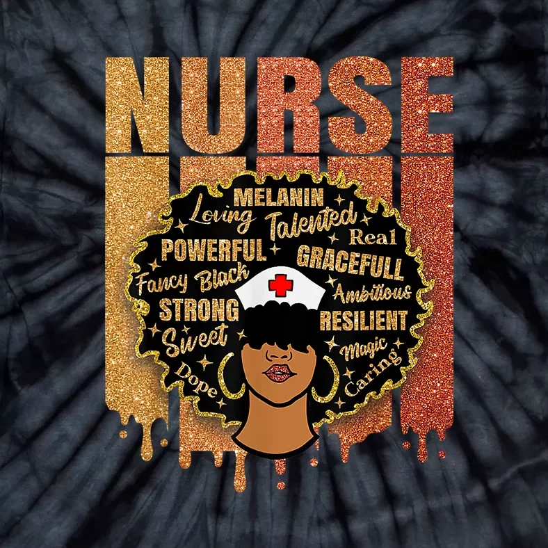 Black Nurse Woman Girl African Melanin Cute Nurse Juneteenth Gift African Pride Tie-Dye T-Shirt