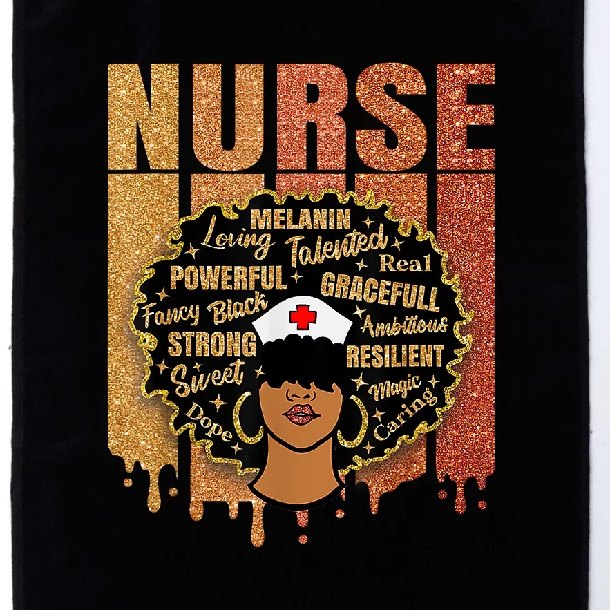 Black Nurse Woman Girl African Melanin Cute Nurse Juneteenth Gift African Pride Platinum Collection Golf Towel