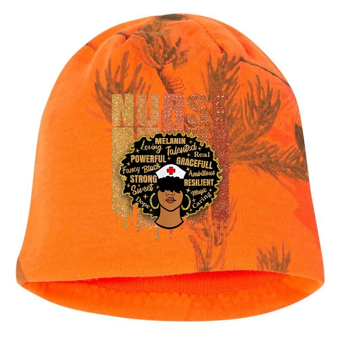 Black Nurse Woman Girl African Melanin Cute Nurse Juneteenth Gift African Pride Kati - Camo Knit Beanie