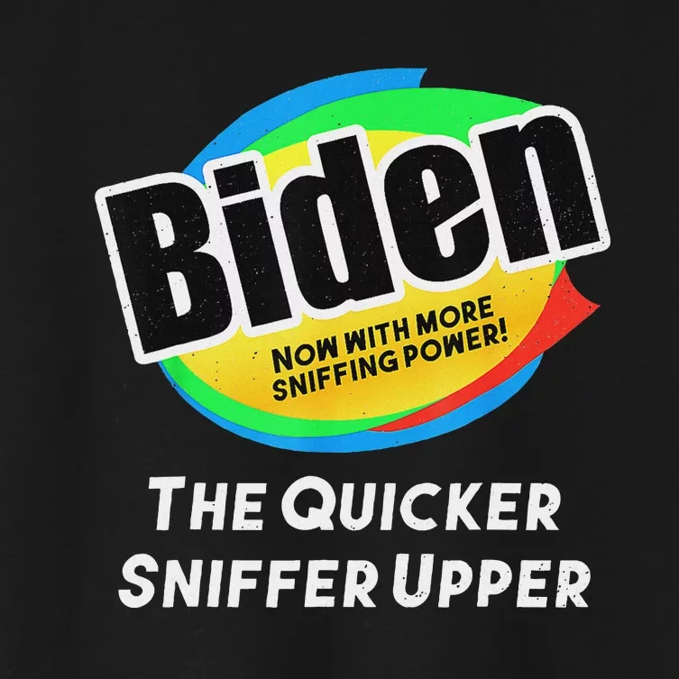 Biden Now With More Sniffing Power Satirical Design Women's Crop Top Tee