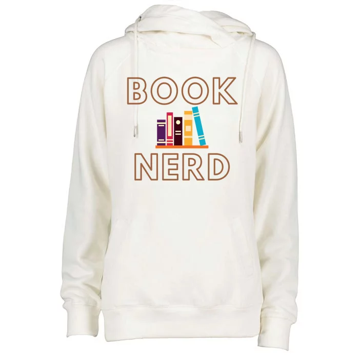 Book Nerd With Sh Of Books Gift Womens Funnel Neck Pullover Hood