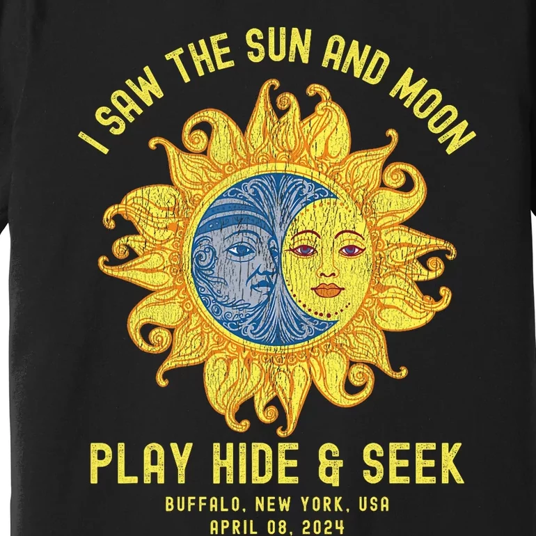 Buffalo New York Path Totality Solar Eclipse April 08 2024 Premium T-Shirt