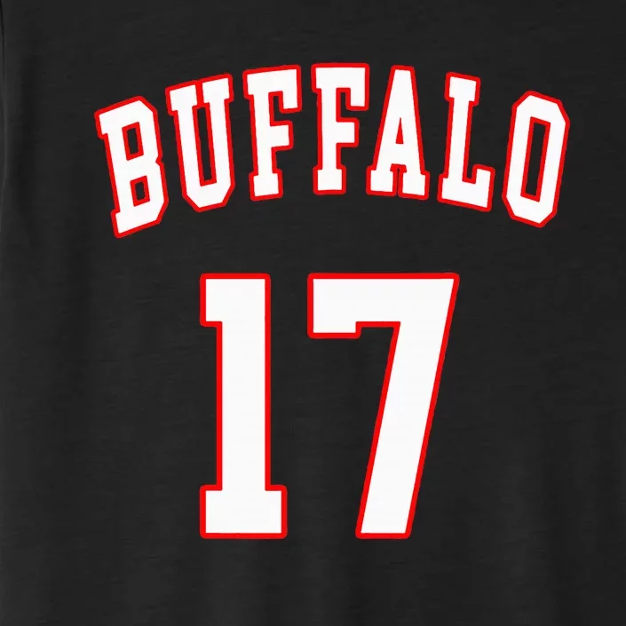 Buffalo New York Us American College Font Number 17 ChromaSoft Performance T-Shirt