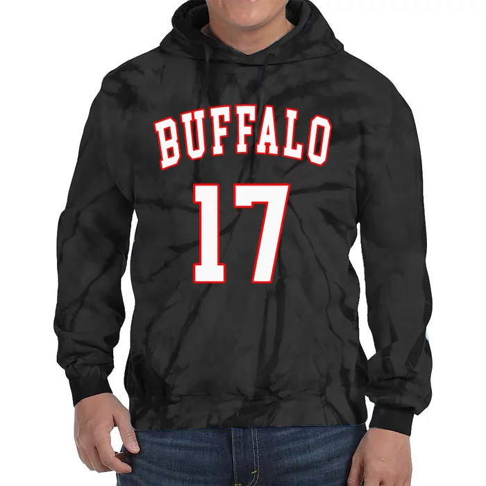 Buffalo New York Us American College Font Number 17 Tie Dye Hoodie