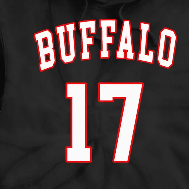 Buffalo New York Us American College Font Number 17 Tie Dye Hoodie