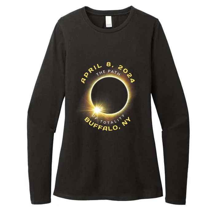 Buffalo New York Solar Eclipse Totality April 8 2024 Womens CVC Long Sleeve Shirt