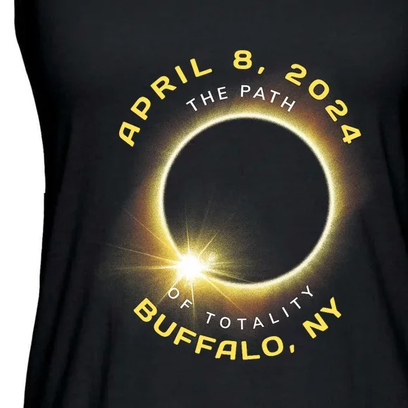 Buffalo New York Solar Eclipse Totality April 8 2024 Ladies Essential Flowy Tank