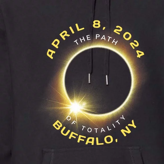 Buffalo New York Solar Eclipse Totality April 8 2024 Premium Hoodie