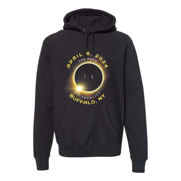 Buffalo New York Solar Eclipse Totality April 8 2024 Premium Hoodie