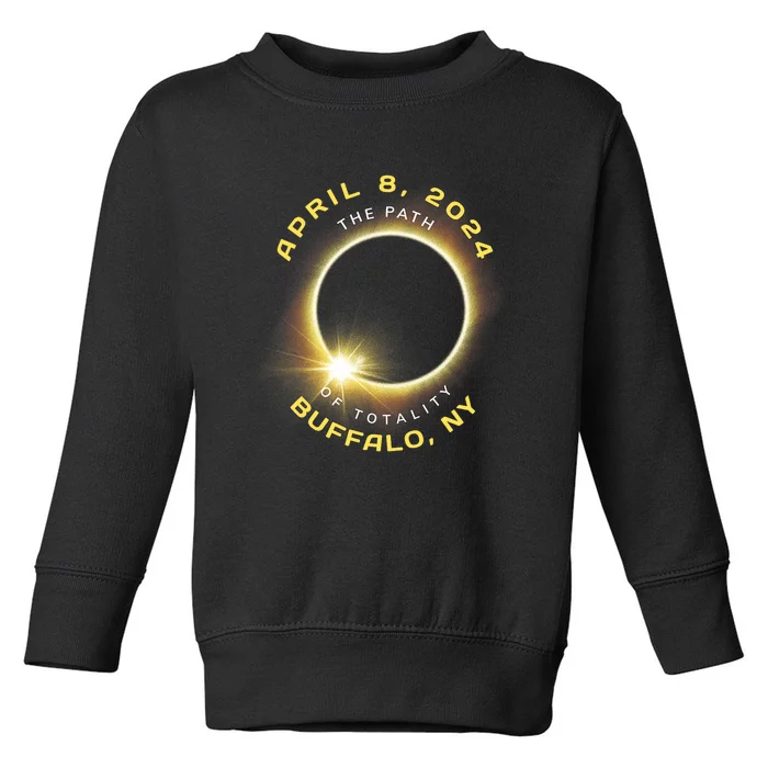 Buffalo New York Solar Eclipse Totality April 8 2024 Toddler Sweatshirt